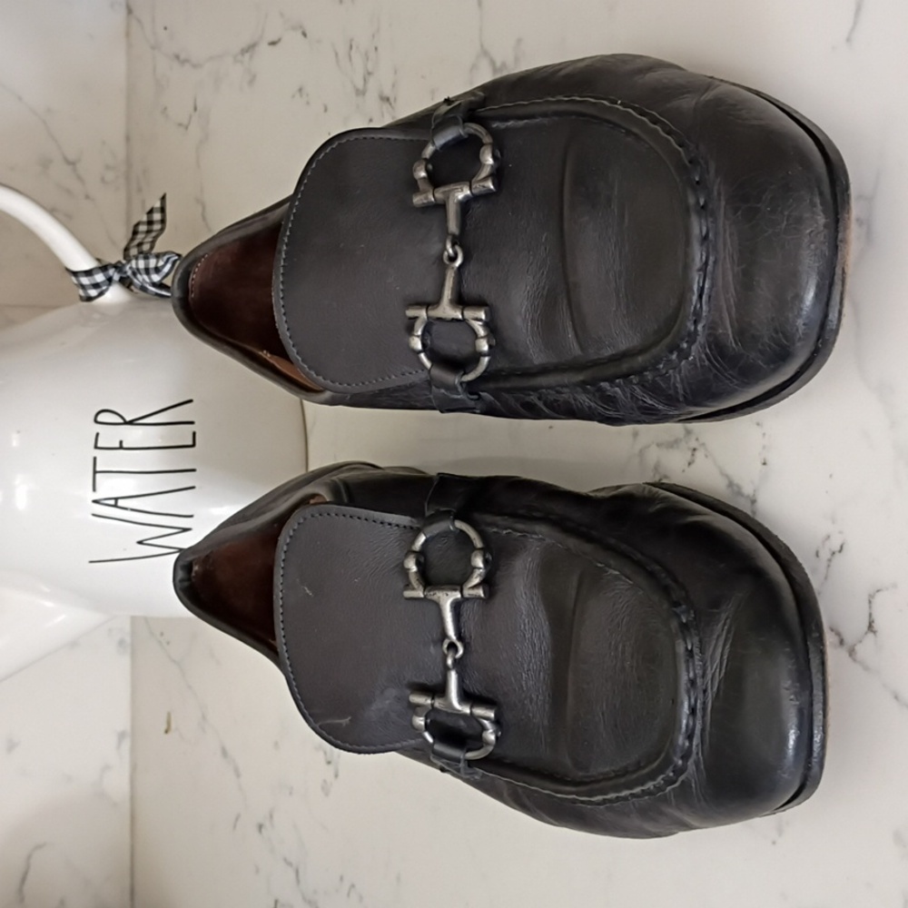 Salvatore Ferragamo Black Leather Slip-On Loafers